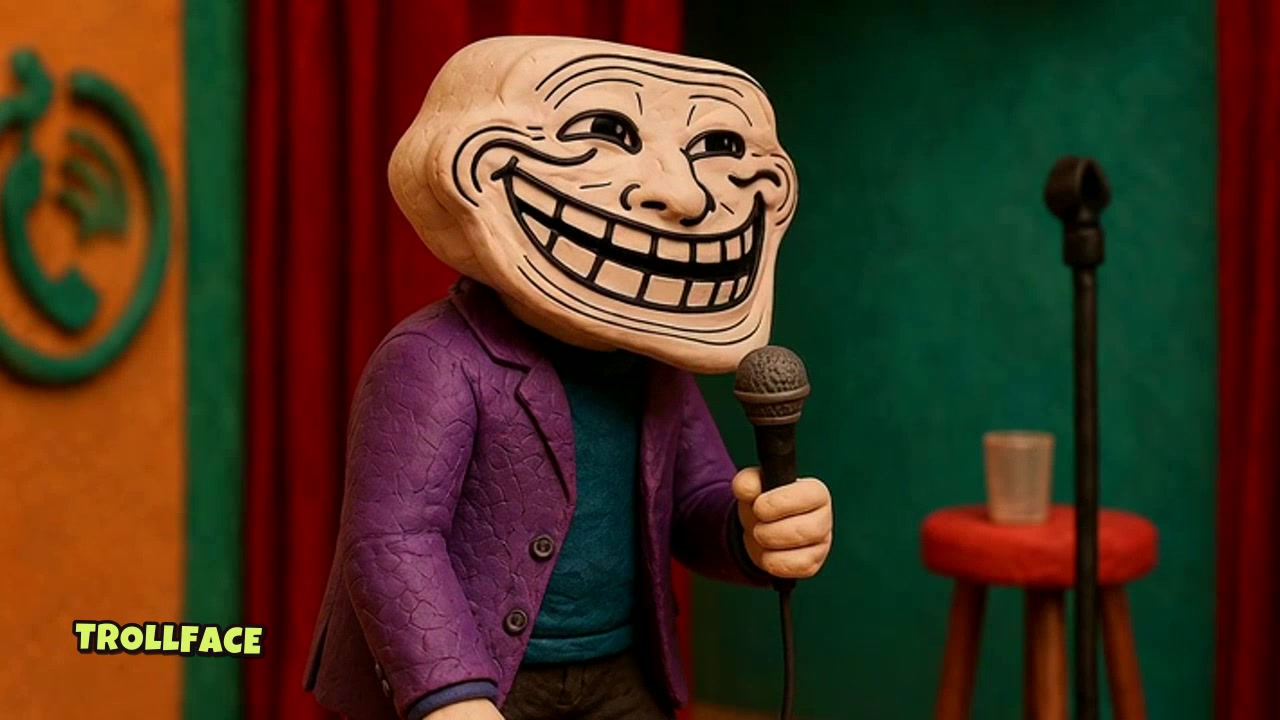 Clay Trollface performing at a microphone