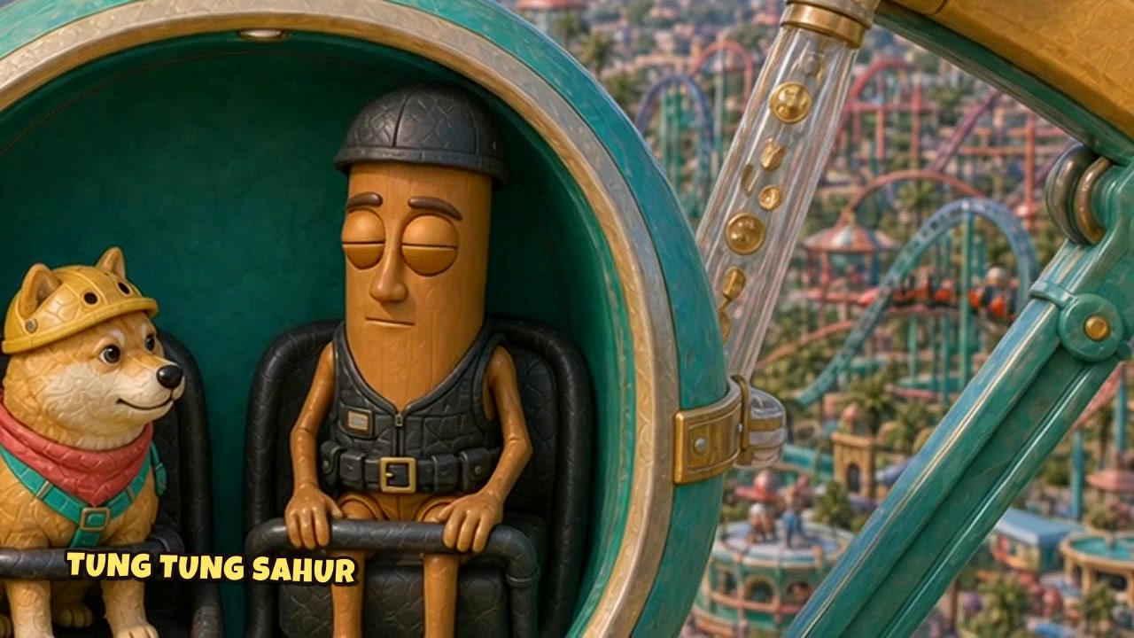 Clay Tung Tung Sahur on a carnival ride
